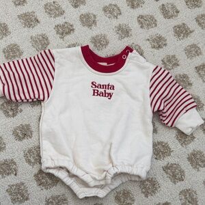 Santa Baby Striped sweatshirt bubble